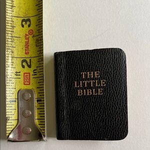 Miniature Black Bible Antique
